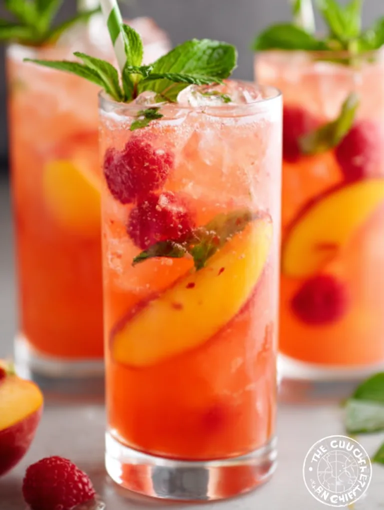 Refreshing Raspberry Peach Lemonade