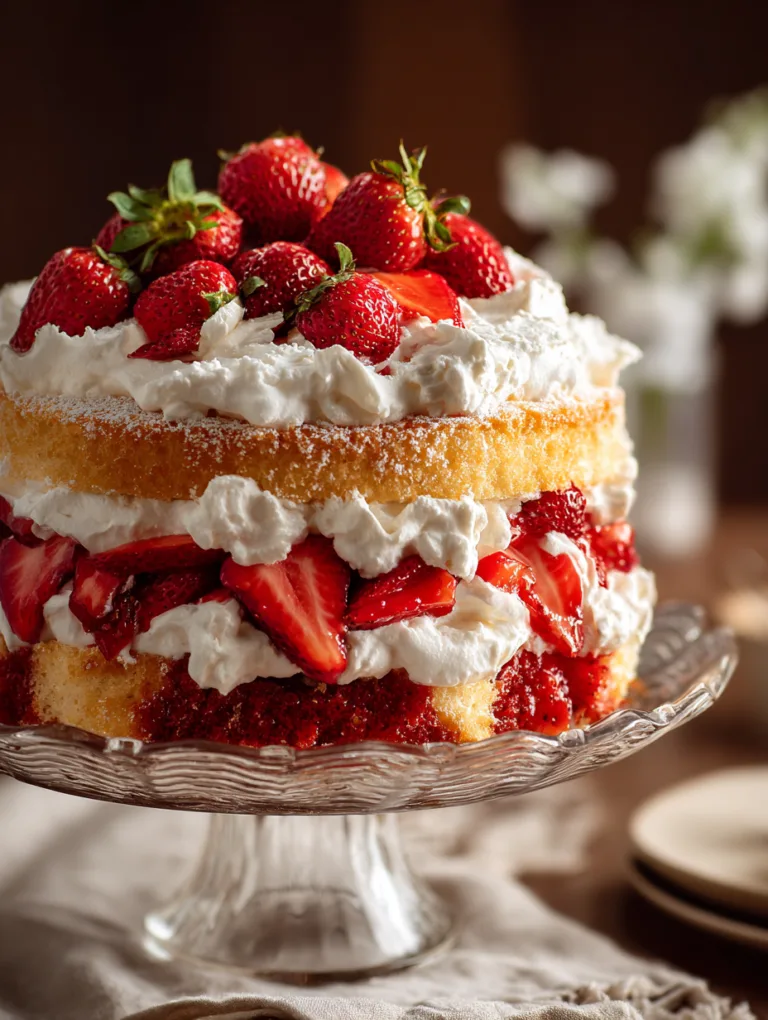 Strawberry Cake Custard Delighte