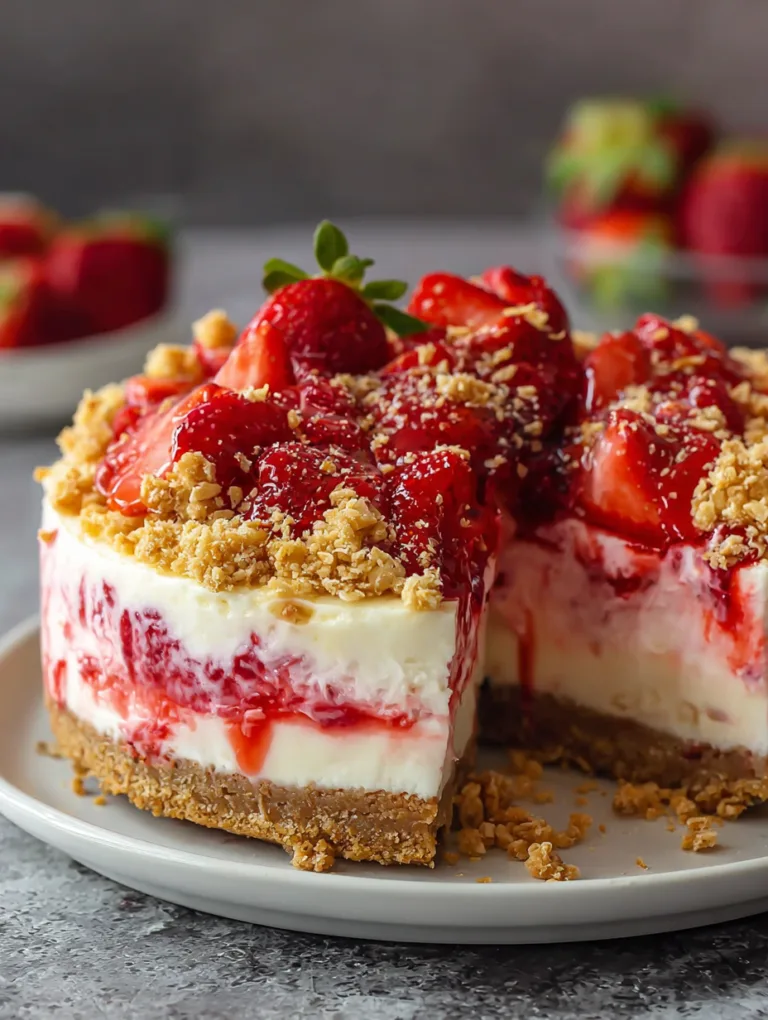 Decadent Strawberry Crunch Cheesecake (Creamy & Irresistible Dessert)