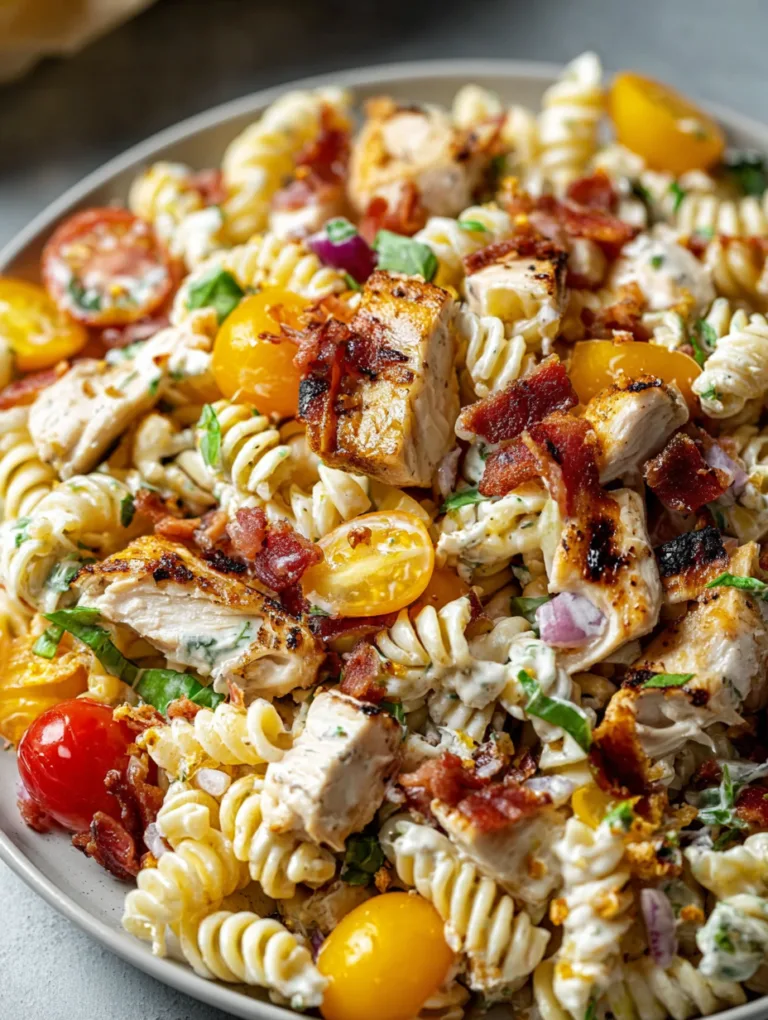 Delicious Grilled Chicken Bacon Ranch Pasta Salad