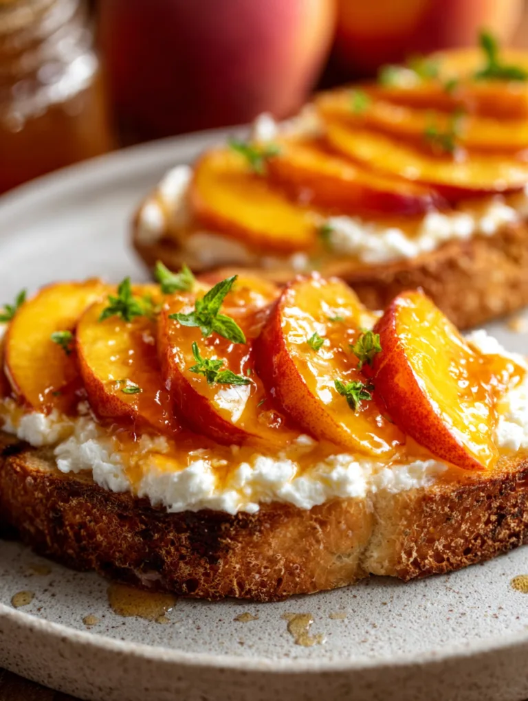 Delicious Peach Jam Ricotta Toast (Summer Breakfast!)