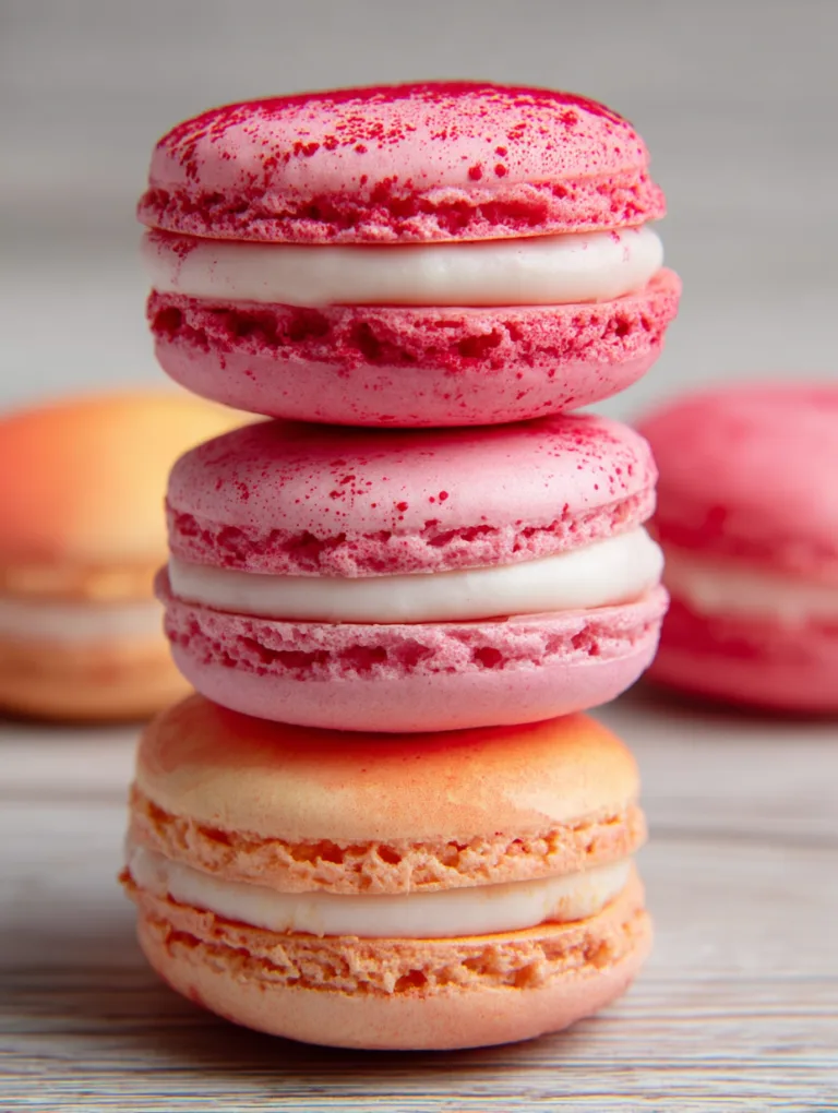 Raspberry Peach Macaron