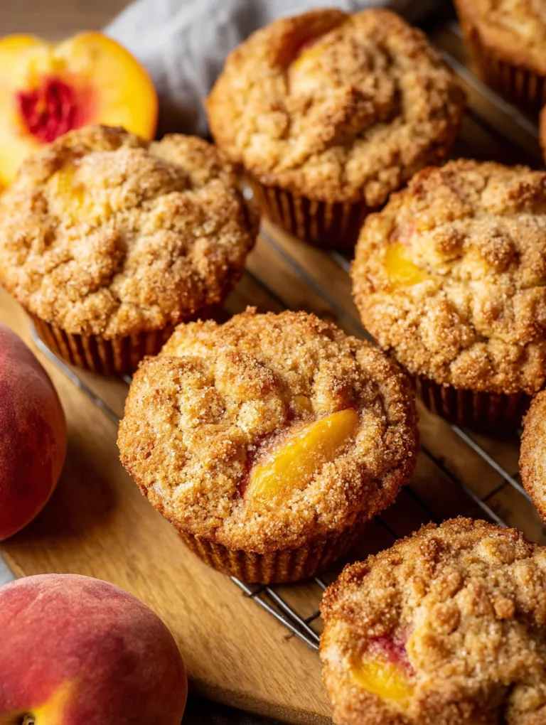 Sourdough Peach Cobbler Muffins