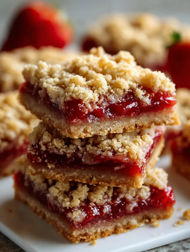 Strawberry Oatmeal Crumble Bars