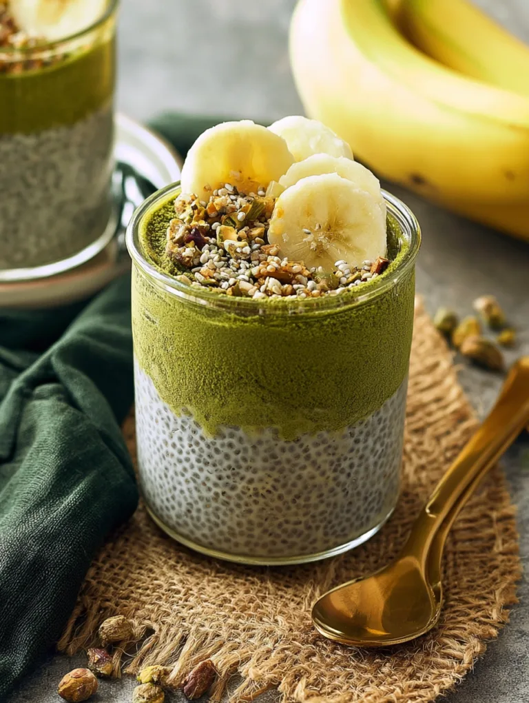 Banana Chia Pudding with Matcha