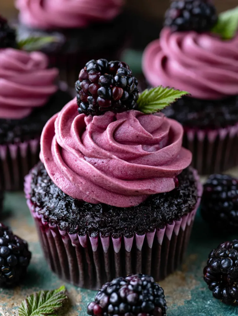 Dark Chocolate Blackberry Cupcakes