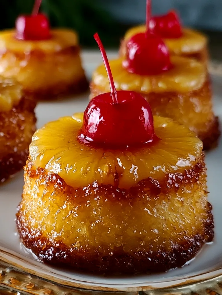 Mini Pineapple Upside Down Cheesecakes