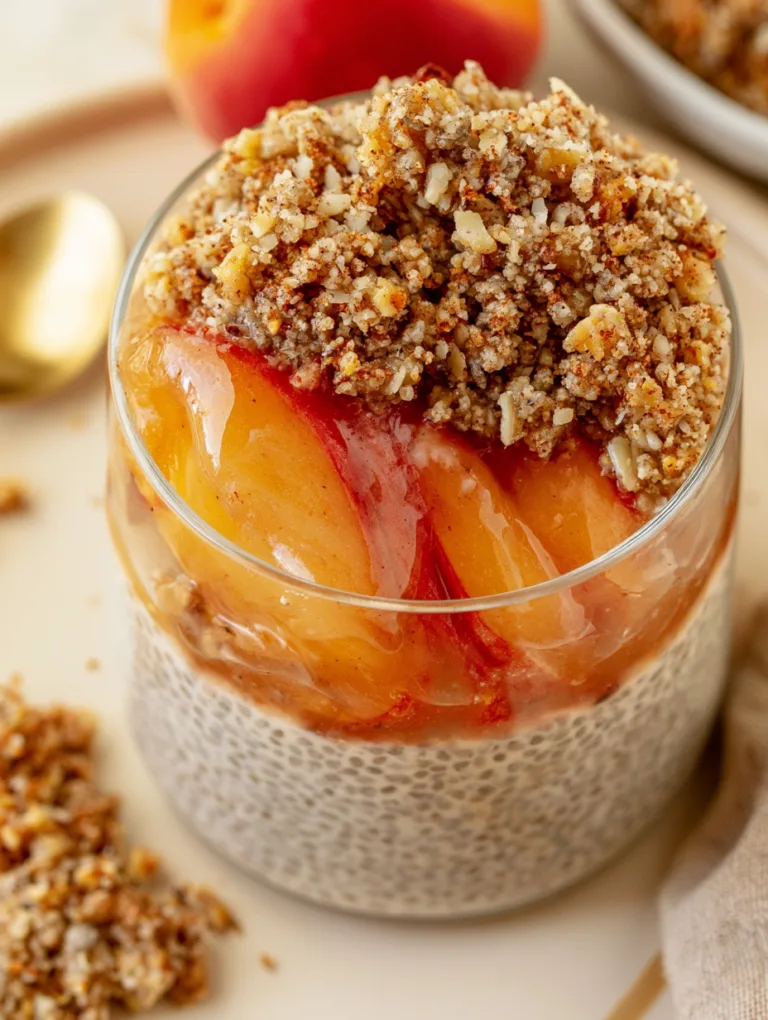 Peach Cobbler Chia Pudding
