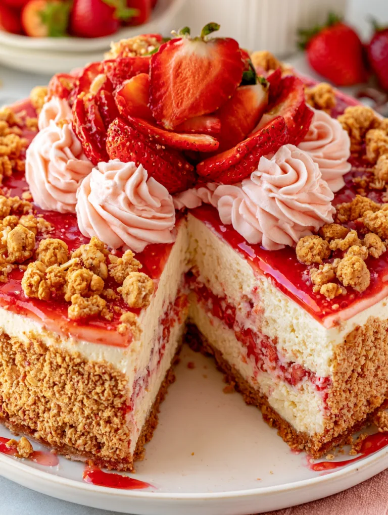 Best Strawberry Crunch Cheesecake Recipe