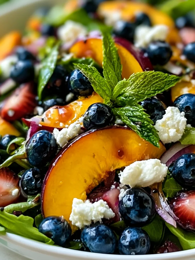 Blueberry Peach Feta Salad