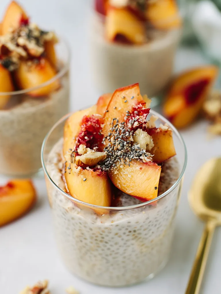 Peaches and Cream Chia Pudding