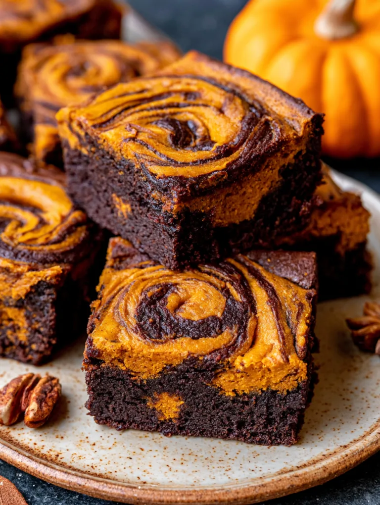 Pumpkin Swirl Brownies Extra Fudgy