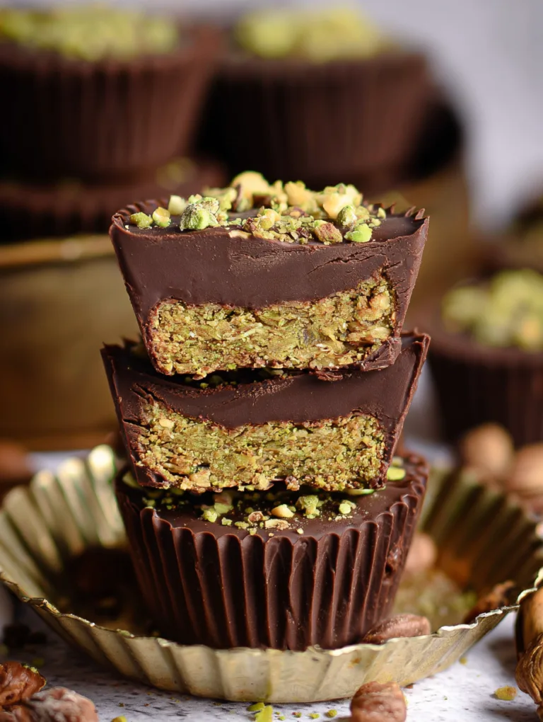 The Best Dubai Chocolate Cups Recipe Filled with Crunchy Pistachio