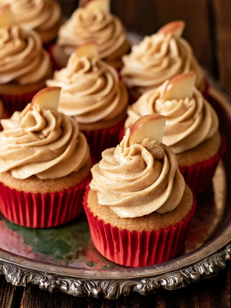 Apple Cider Cupcakes with Spiced Buttercream Frosting