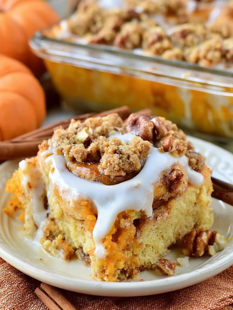 Pumpkin Pie Cinnamon Roll Casserole