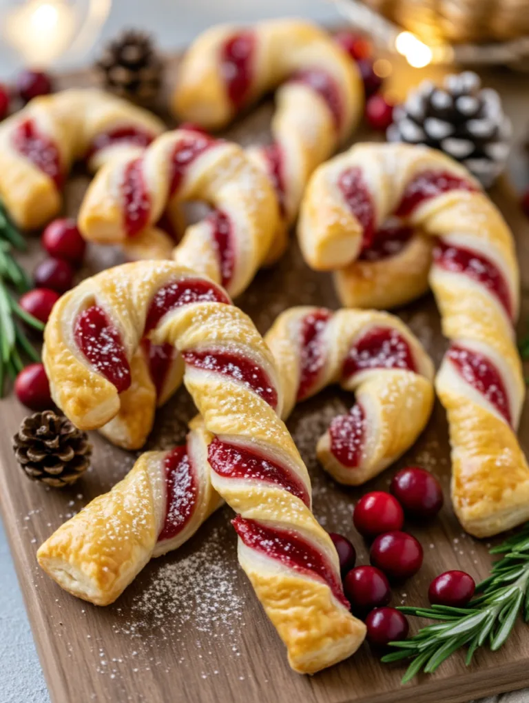 Candy Cane Puff Pastry Twists