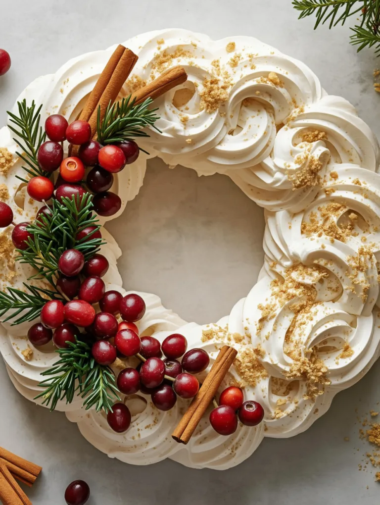 Meringue & Spiced Berry Wreath