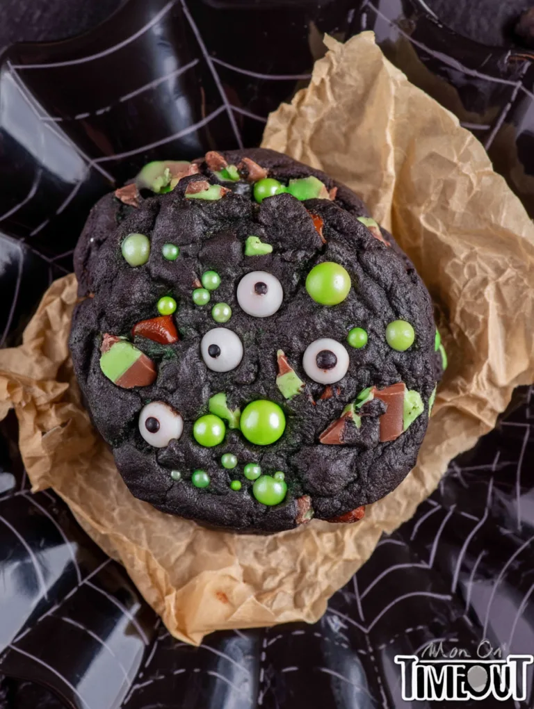 Mint Chocolate Chip Monster Halloween Cookies