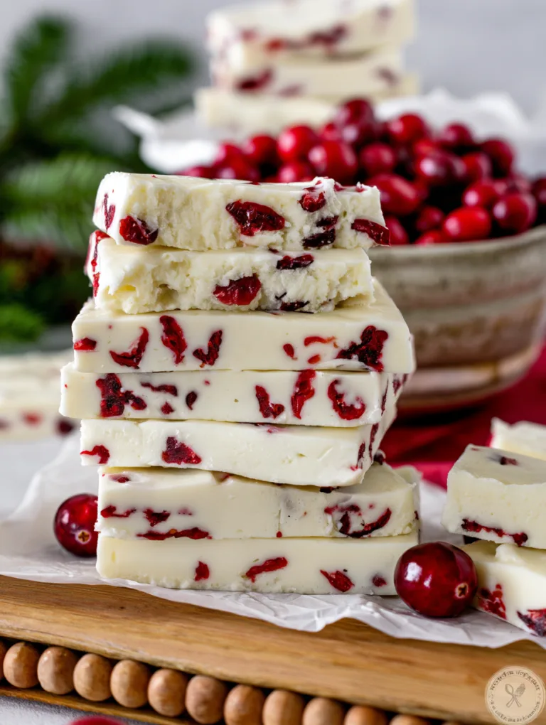 White Chocolate Cranberry Fudge