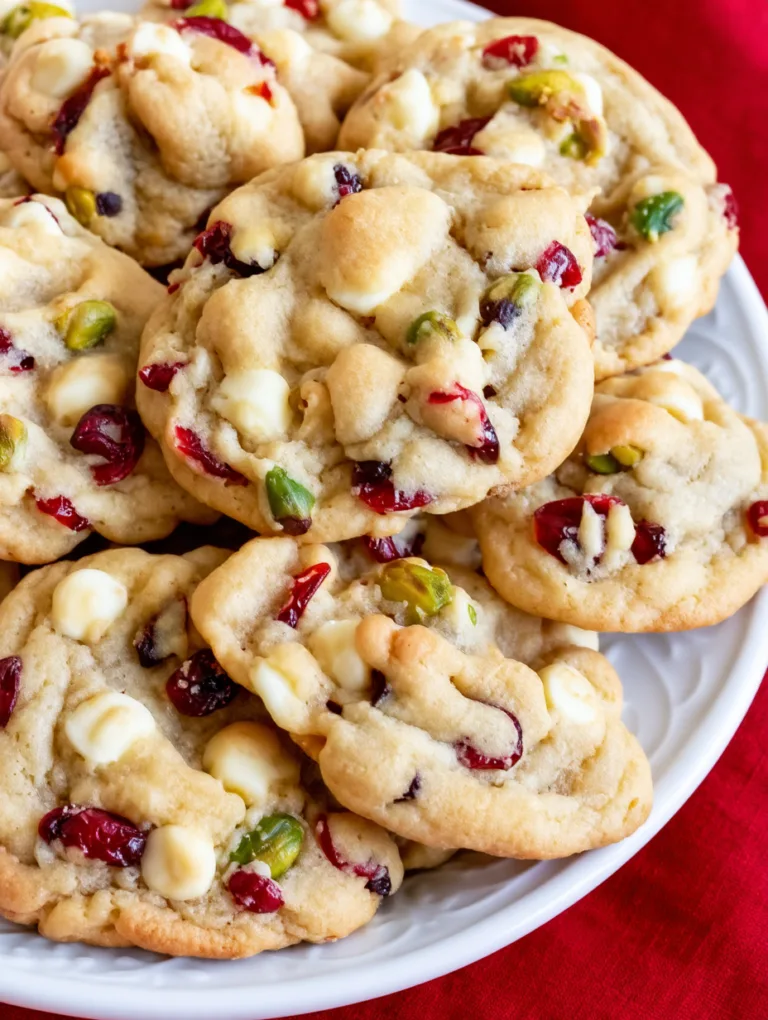 White Chocolate Cranberry Pistachio Cookies